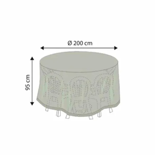Round Garden Furniture Cover, Waterproof Patio Furniture Cover, 200x95cm