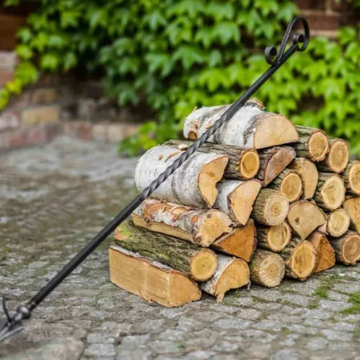 Fire Pit Poker, Fireplace Tool, 100cm Steel Fire Hook