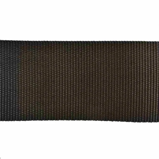 10m Black Webbing Strap with Loops, 6cm Wide