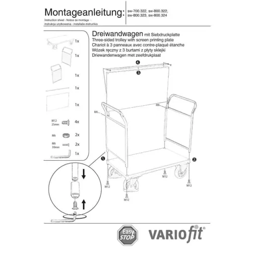 Heavy Duty Platform Cart - 1000 kg XL with EasySTOP