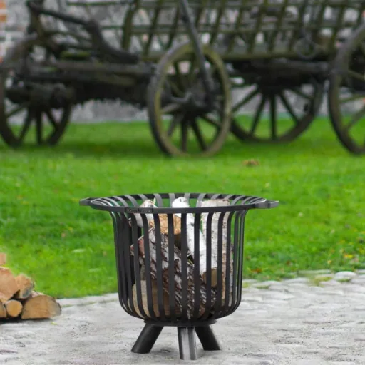 VERONA Fire Pit, Steel Fire Bowl for Garden, 60cm