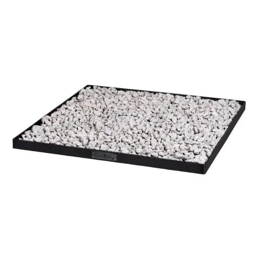 Square Fire Pit Base 100x100cm with Decorative Stone Support