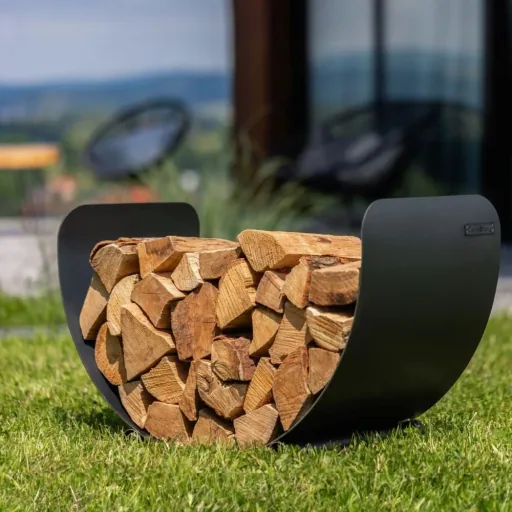 Firewood Rack, Steel Log Holder, 70x45cm, Firewood Storage