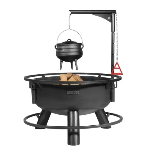 Fire Pit Wok and Kettle Holder, Steel Fire Pit Accessories