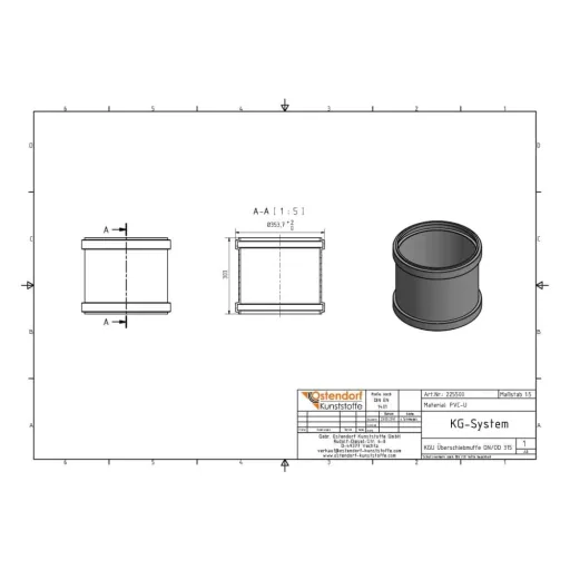DN 315 Sewer Pipe Coupling - KG Pipe Connector