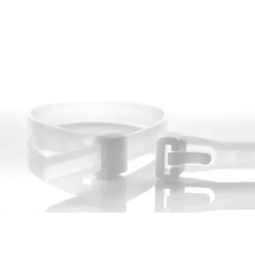 Reusable Cable Ties 300mm, 100 Pack, Natural Nylon Cable Ties