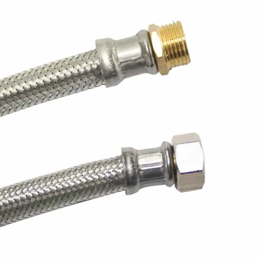 3/4 Inch Stainless Steel Braided Water Hose, Flexible, DVGW Certified, 500mm