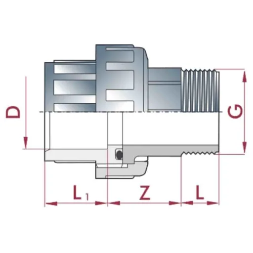 PVC Fittings, PVC-U Fitting 63mm x 2" with Solvent Cement Socket