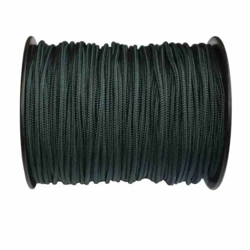 PP Braided Cord, 2.5mm Black Green, 55m, Tear-Resistant
