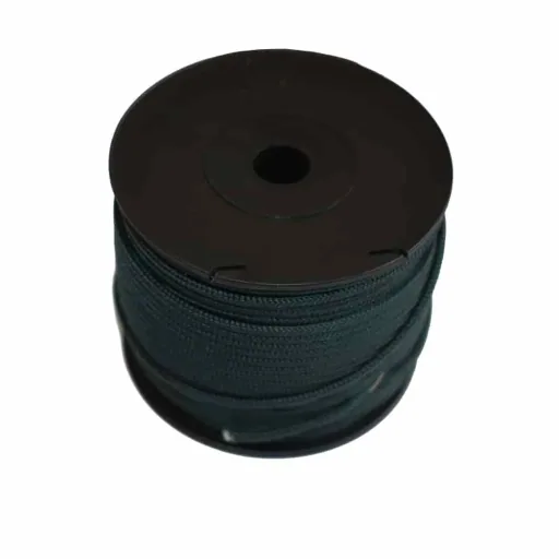 PP Braided Cord, 2.5mm Black Green, 55m, Tear-Resistant