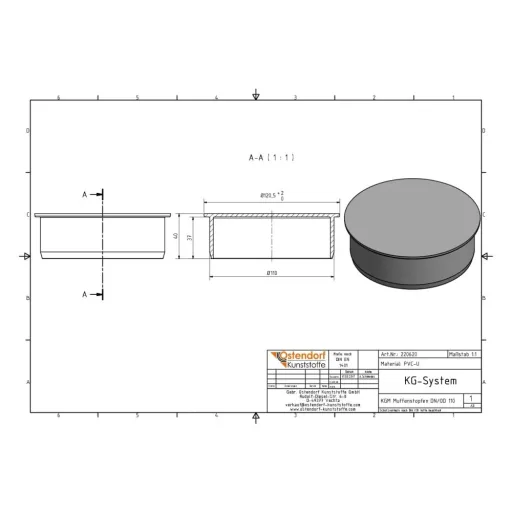 DN/OD 110 Pipe Plug, Drain Pipe Stopper, Sewer Plug
