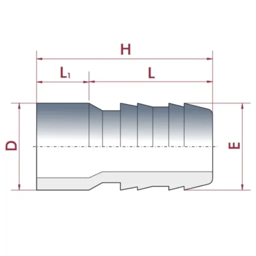 Pool Hose Connector 50mm to 38mm PVC-U Adapter
