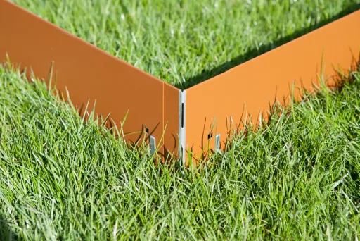 Aluminium/Zinc Corner for Metal Lawn Edging, 13.5 cm, Colour: Grey