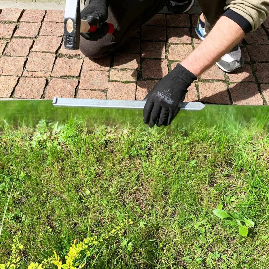 Alu/Zink Flexible Lawn Edging 15 cm x 15 metres | Garden edging | Garden border edging