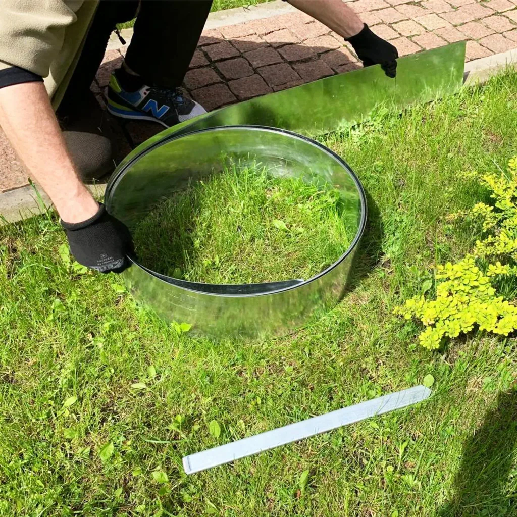 Alu/Zink Flexible Lawn Edging 15 cm x 15 metres | Garden edging | Garden border edging