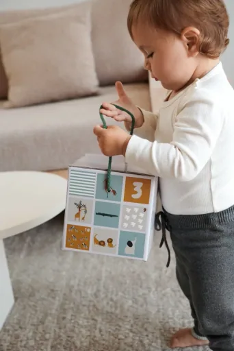 Liewood Printed Building Blocks, Cardboard Blocks - Aaren, Learning Toy for Toddlers from 18 Months, Color: All Together Sandy