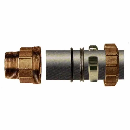 40mm Brass PE Pipe Fitting, 1 1/4" Coupling, Water Safe