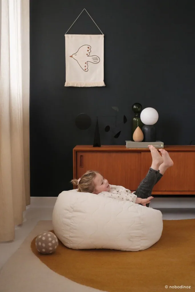 Nobodinoz LANDSCAPE Bean bag chair - Round, 65 x 40 cm, color: NATURAL