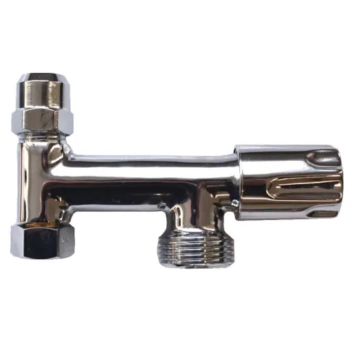 Double Angle Valve with Comfort Grip - 3/8" x 10 mm x 3/4" x 53 mm Plumbing Valve