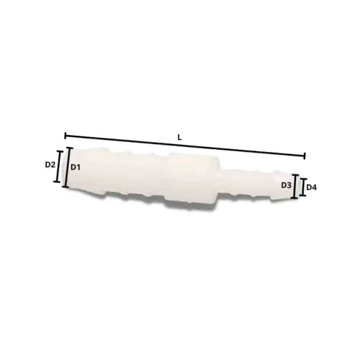 8mm to 6mm Plastic Hose Reducer Connector Fitting