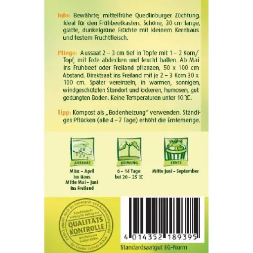 Qualitas Cucumber Seeds - Early Harvest, Disease Resistant