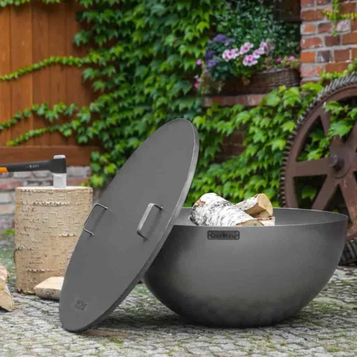 Dallas Premium Deep Steel Fire Pit - 33 inch Outdoor Fire Bowl