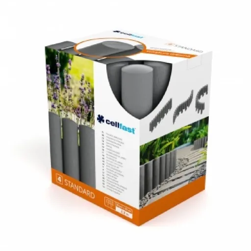 Graphite Gray Garden Edging Palisade - 2.3m Plastic Lawn Border