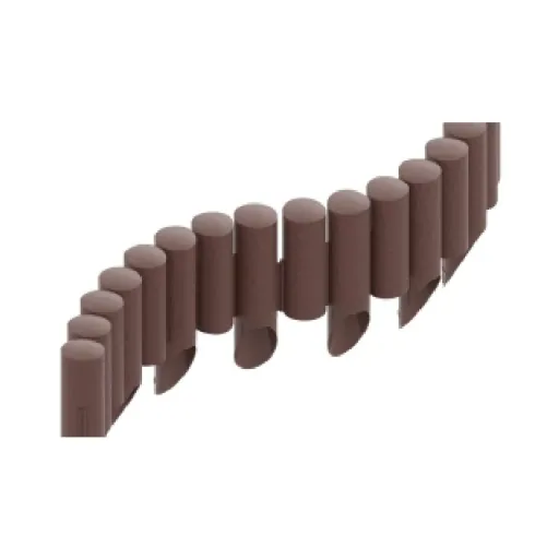Brown Plastic Garden Edging Palisade - 2.3m Lawn & Flower Bed Border