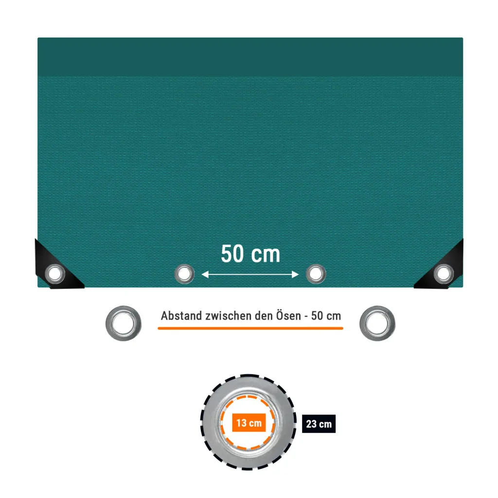Green 650g/m² PVC Waterproof Tarp - 3.5x6m (21m²) Heavy Duty Cover