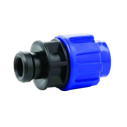 PE Pipe Fitting 20 x 1/2" Female Thread, PP Compression Connector for Water Pipes