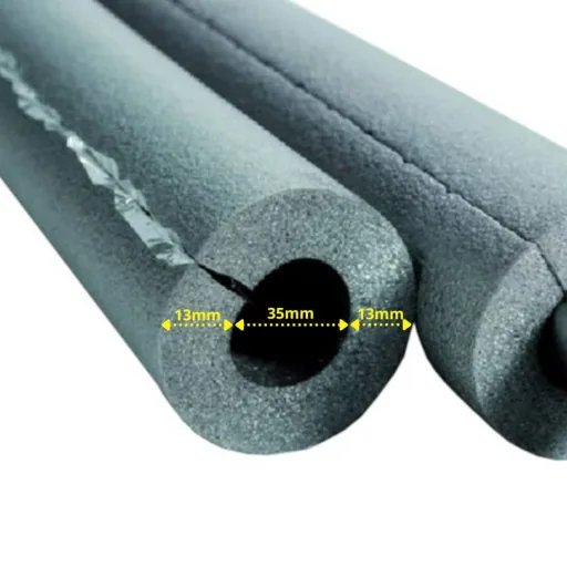 Pipe Insulation Tubing, 2 m x 35 mm x 13 mm, Self-Adhesive