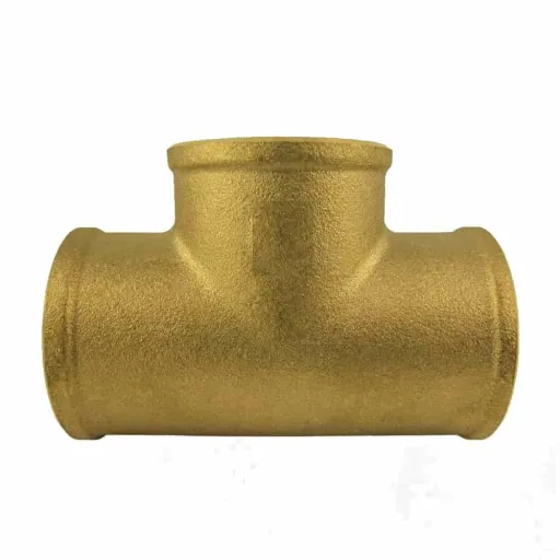 1 Inch Brass Tee Fitting (3x Female 1" IG & 3x Male 1" AG Threaded) - High-Quality Brass Component