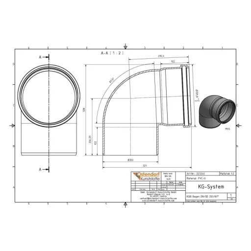 DN 200 87 Degree PVC Sewer Elbow - Drain Pipe Fitting