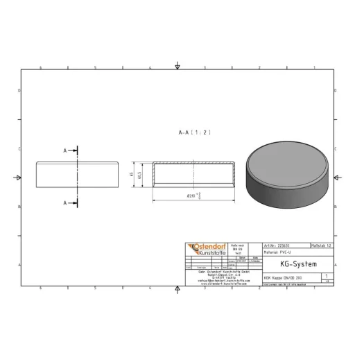 DN 200 Sewer Pipe Cap - KG Pipe End Cap