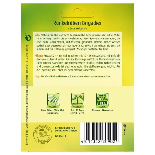 Brigadier Fodder Beet Seeds - 25g - Runkelrübe