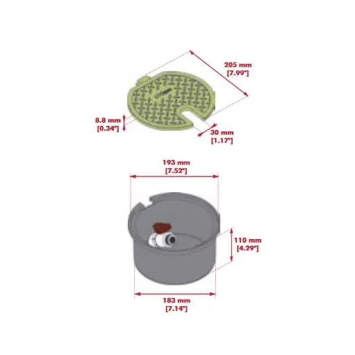 Round Irrigation Valve Box with 3/4" Valve, 110mm Height