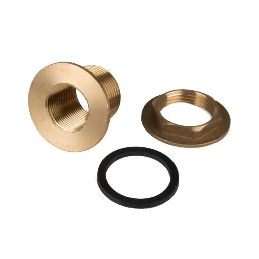 1 Inch Brass Tank Fitting with Hose Barb - Rain Barrel Connector, Bulkhead Fitting