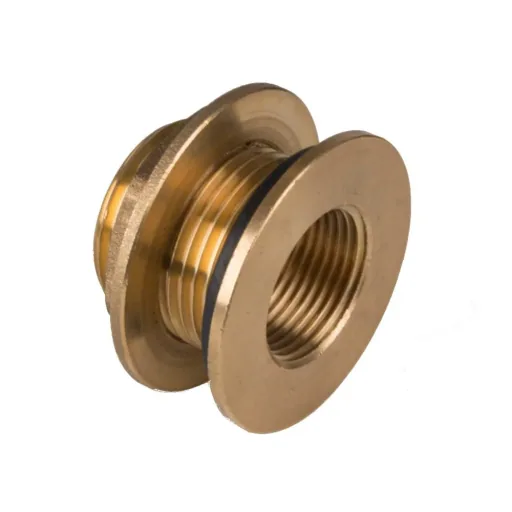 1 Inch Brass Tank Fitting with Hose Barb - Rain Barrel Connector, Bulkhead Fitting