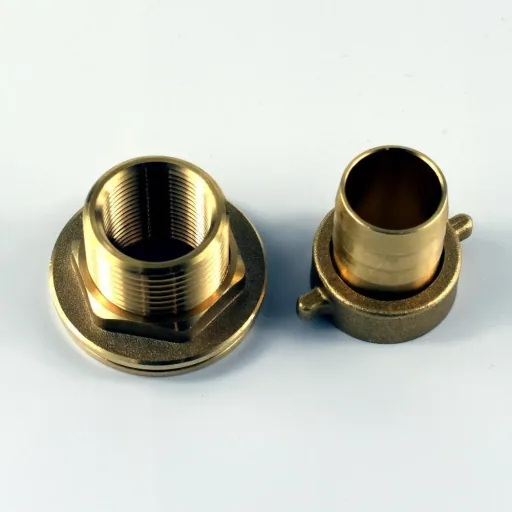 1 Inch Brass Tank Fitting with Hose Barb - Rain Barrel Connector, Bulkhead Fitting