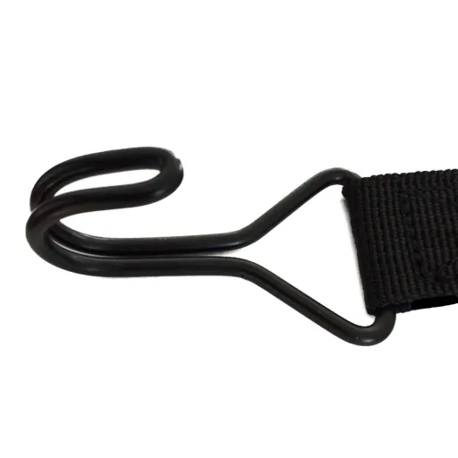 Flat Bungee Cord with 2 Extra Strong Double Hooks - 100cm Elastic Cargo Strap