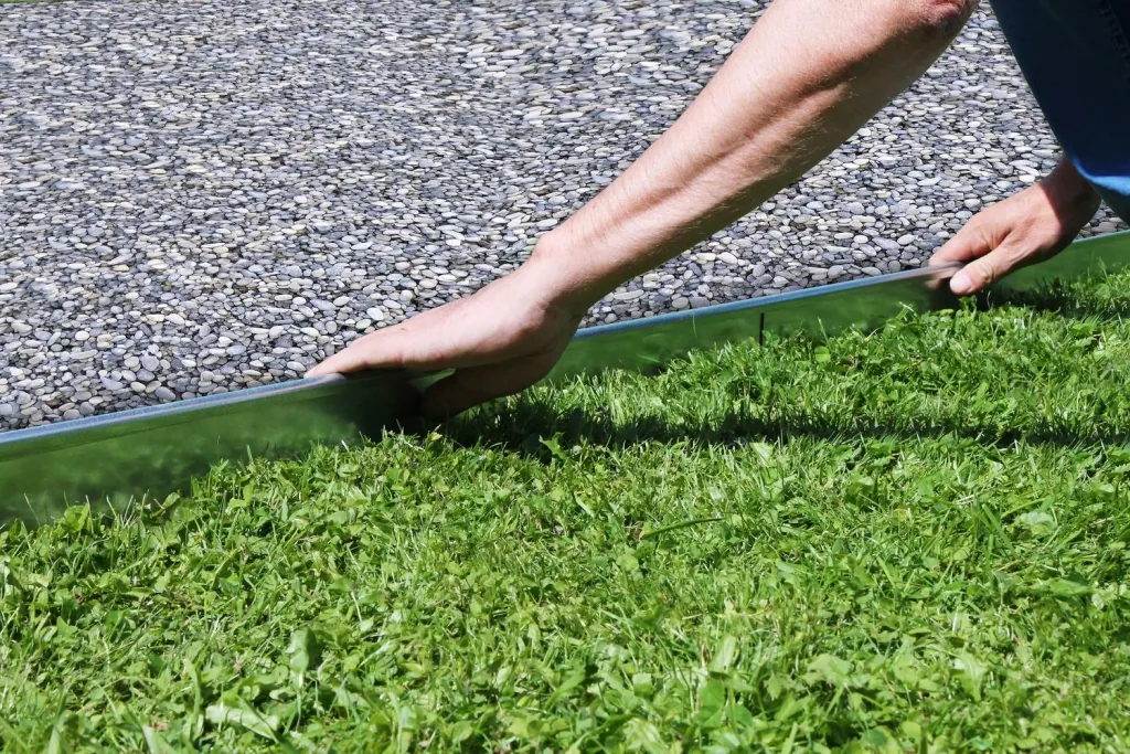 Metal Lawn Edging 13.5 cm x 120 cm, Grey