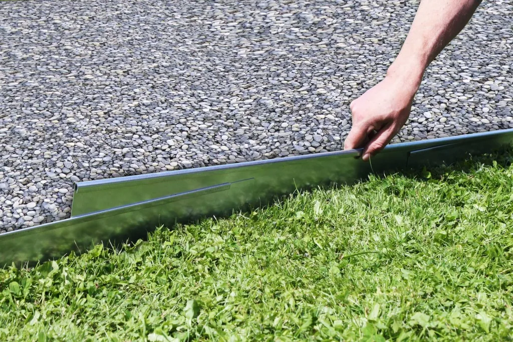 Metal Lawn Edging 13.5 cm x 120 cm, Grey