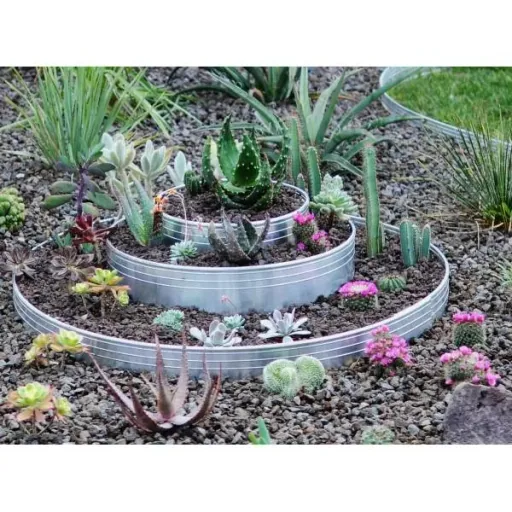 Garden edging Height: 10-14-24 cm, Length: 1-30 m | Ultra strong aluminum lawn edging, Broad: 14 cm; Crowd: 10