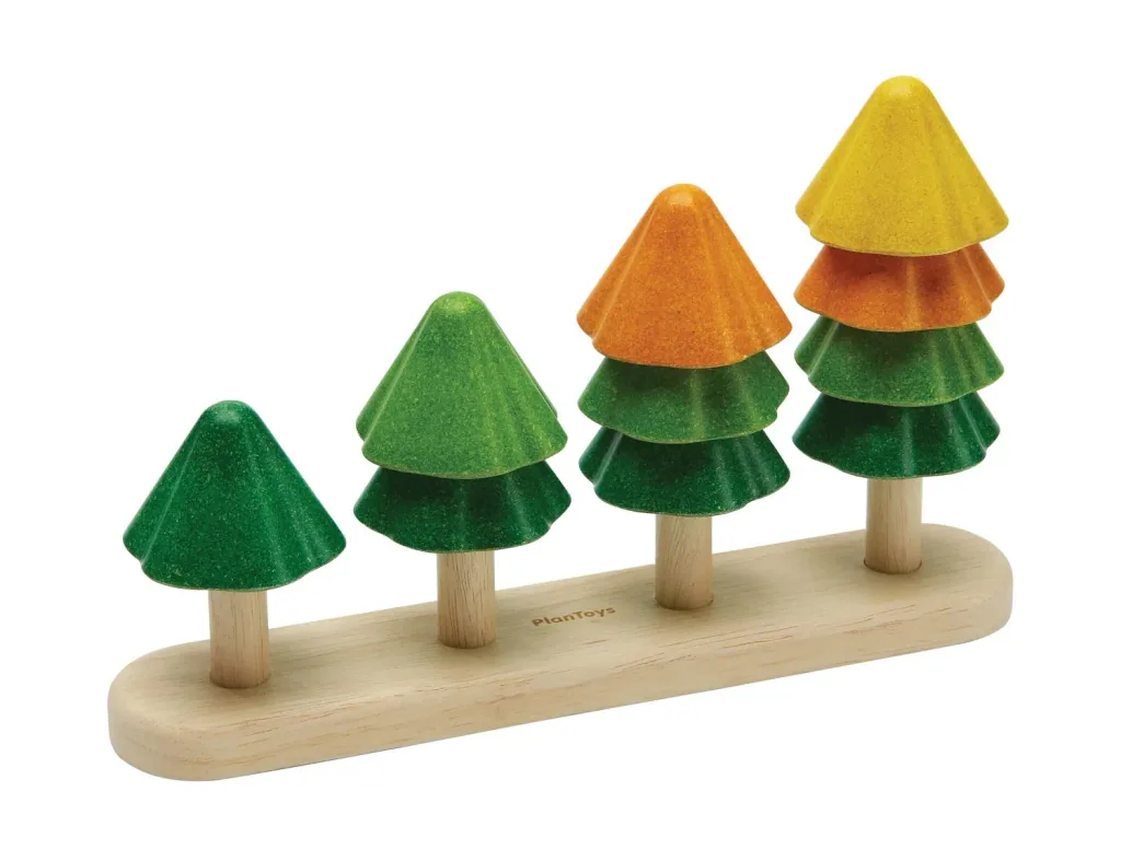 Plan Toys - Sorting Toy - Sort and Count Trees, Rubberwood