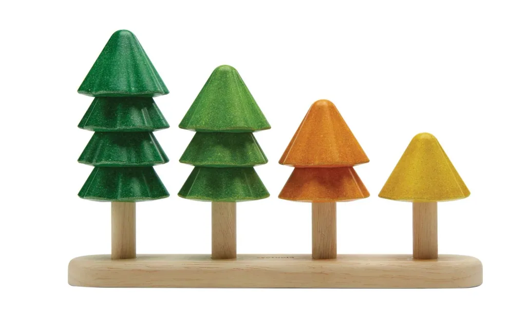 Plan Toys - Sorting Toy - Sort and Count Trees, Rubberwood