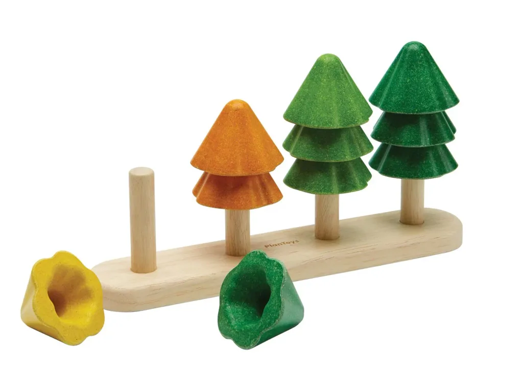 Plan Toys - Sorting Toy - Sort and Count Trees, Rubberwood