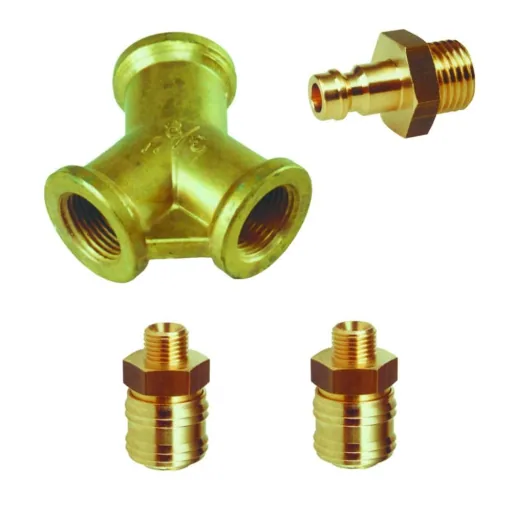 Air Compressor Manifold, 2-Way Brass Splitter Set, 3/8" Fittings