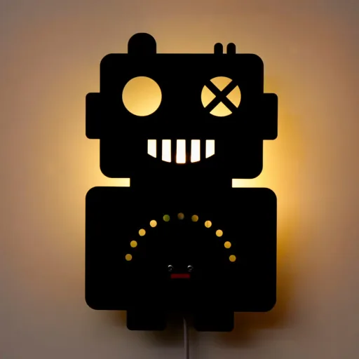 Rooms wall lamp metal robot blue