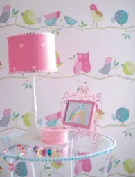Harlequin wallpaper birds pink