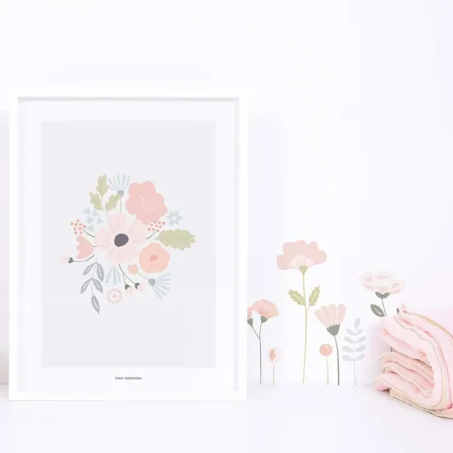 Lilipinso poster flower bouquet pink pastel